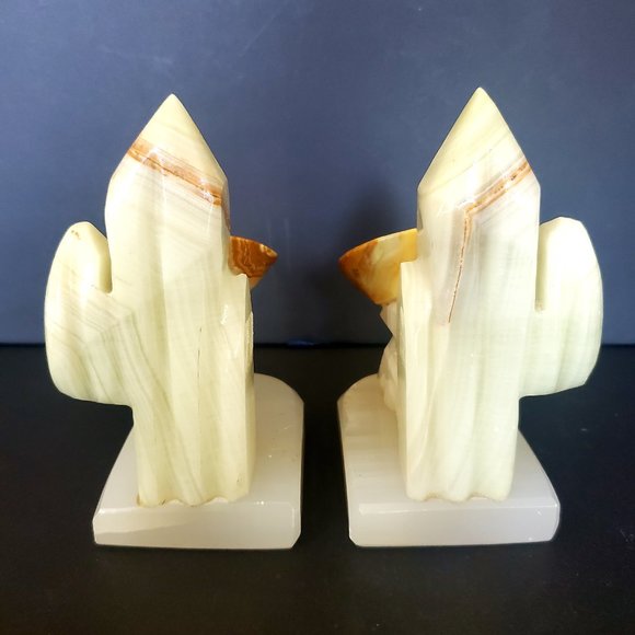 Onyx Mexican Art Bookends Siesta Cactus Office Desk Shelf Southwestern Navajo - Picture 8 of 10